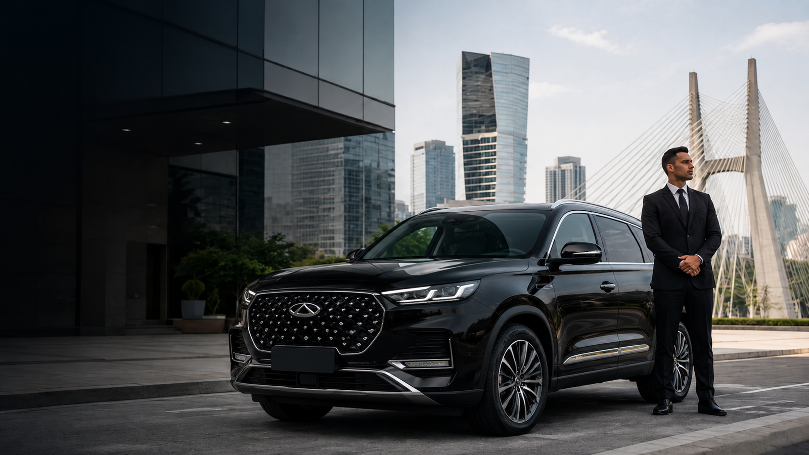 Transporte executivo em São Paulo com carro de luxo e motorista profissional da MotoristaSP